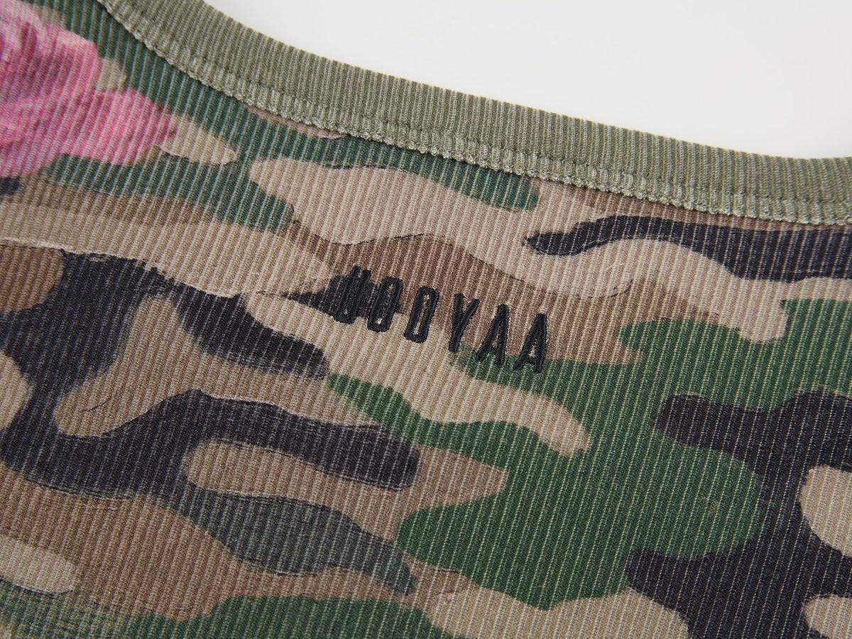 Rose camouflage henley t-shirt