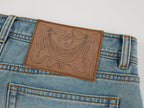 Detachable double waist denim skirt