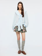 Rose camouflage five-pocket mini skirt
