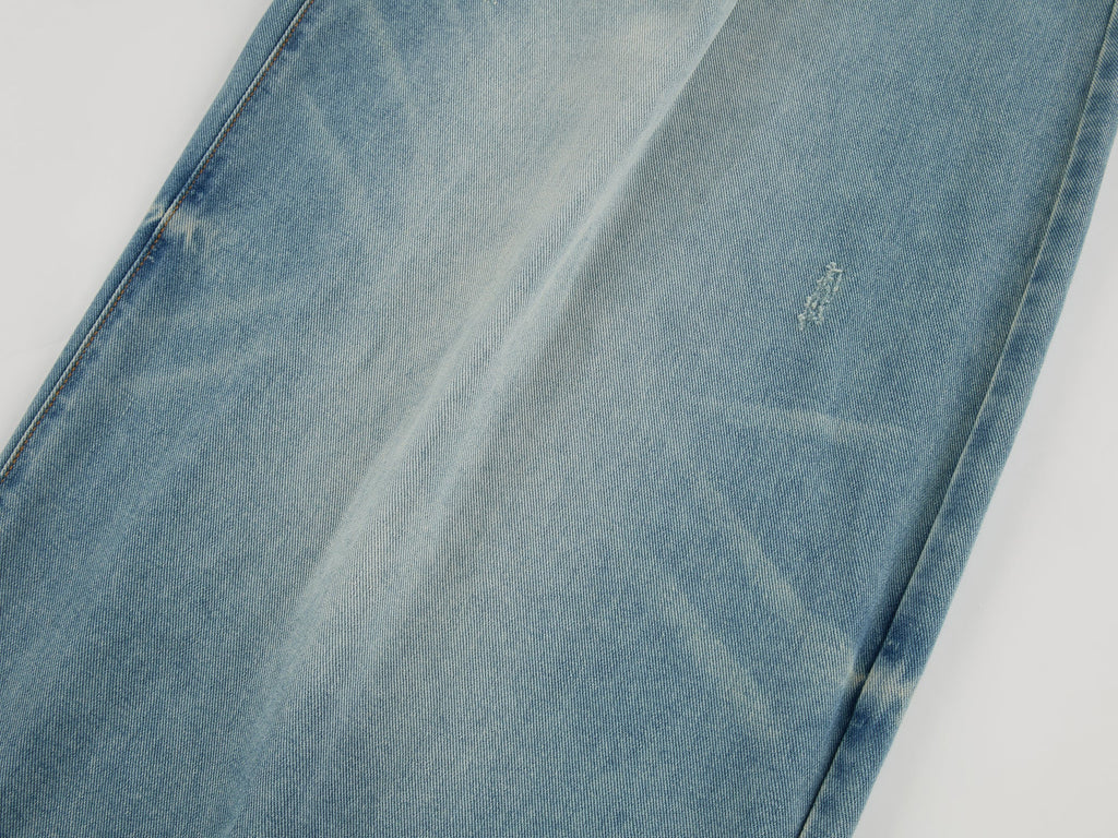 Detachable double waist curved jeans