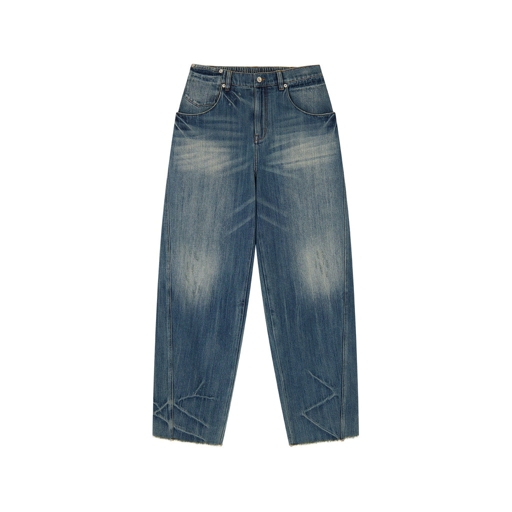 Semi-elastic curved jeans