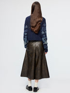 Vintage rubbed pleated leather pants