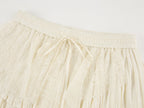 Lace patchwork tiered skirt
