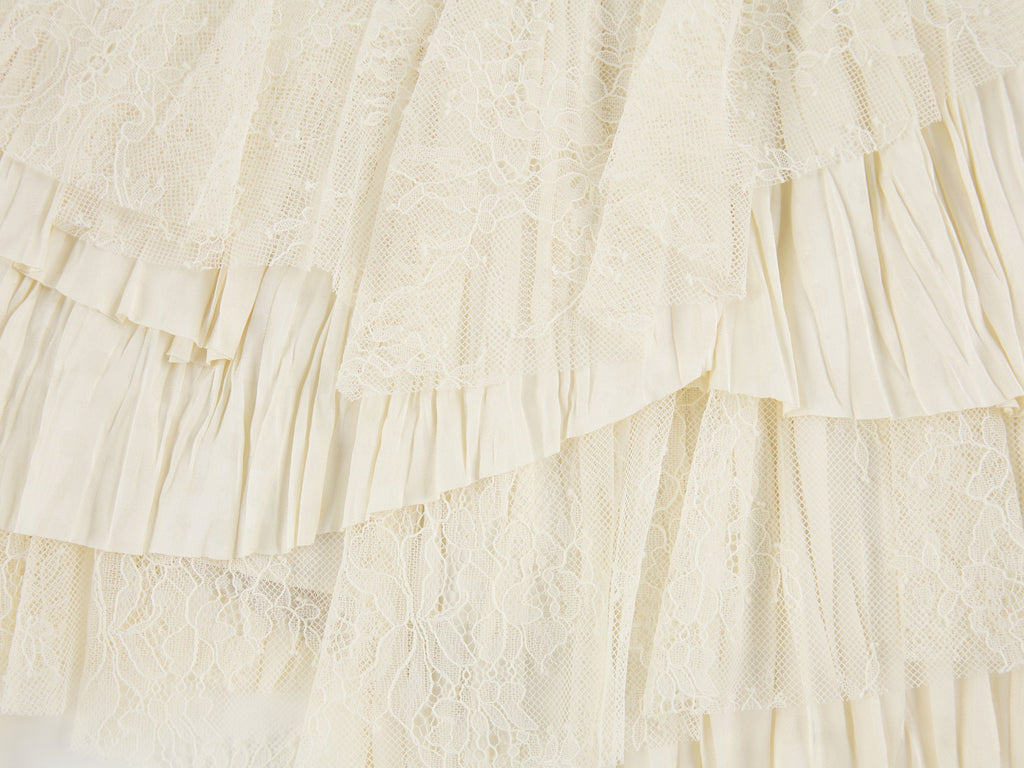 Lace patchwork tiered skirt