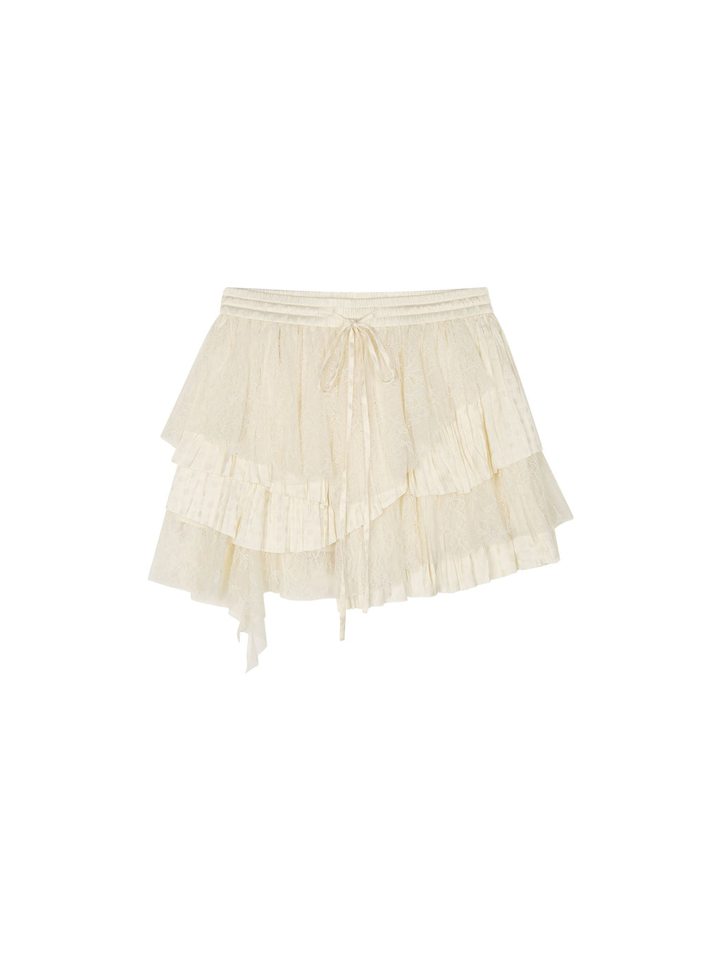 Lace patchwork tiered skirt