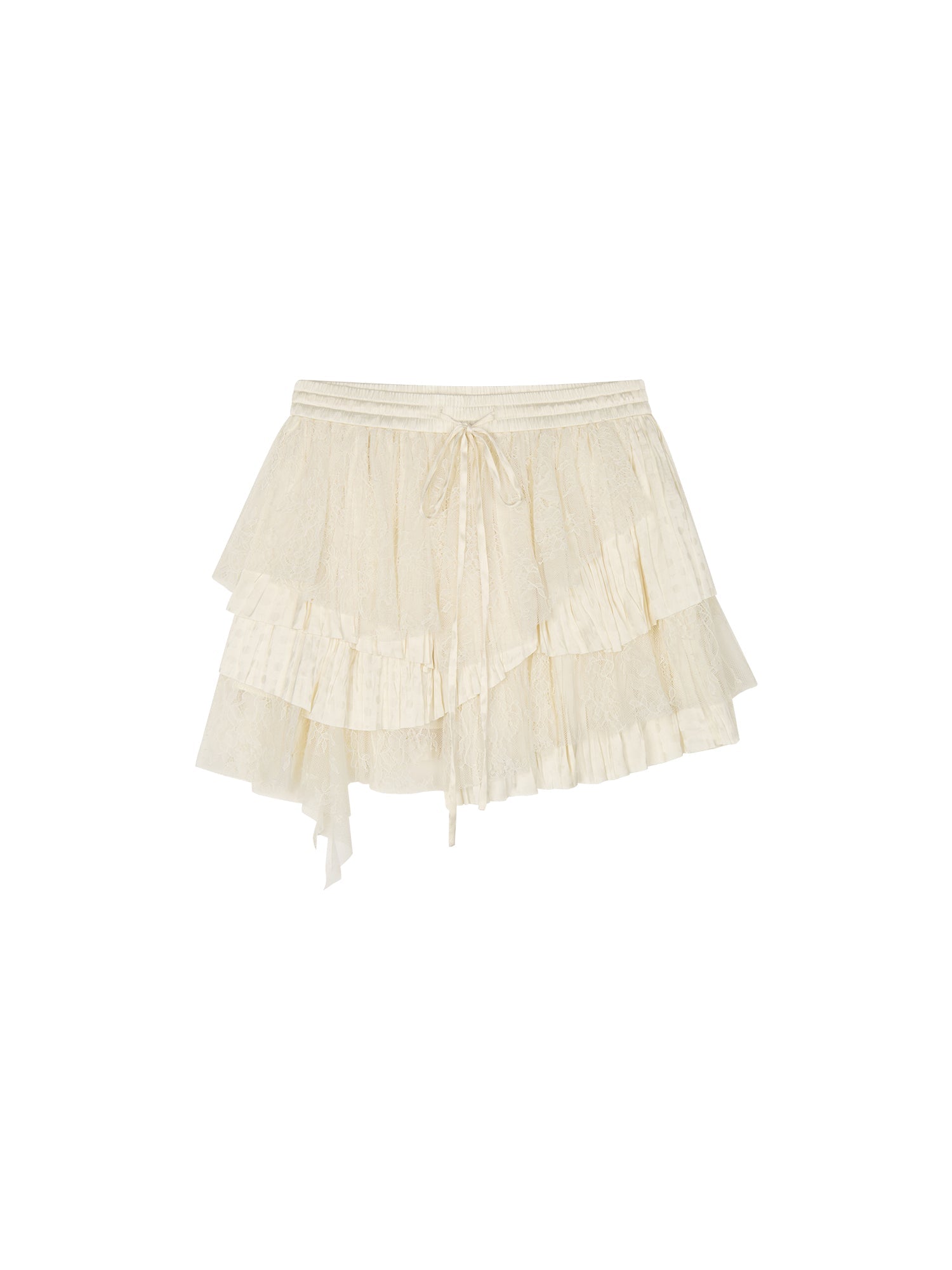 Lace patchwork tiered skirt