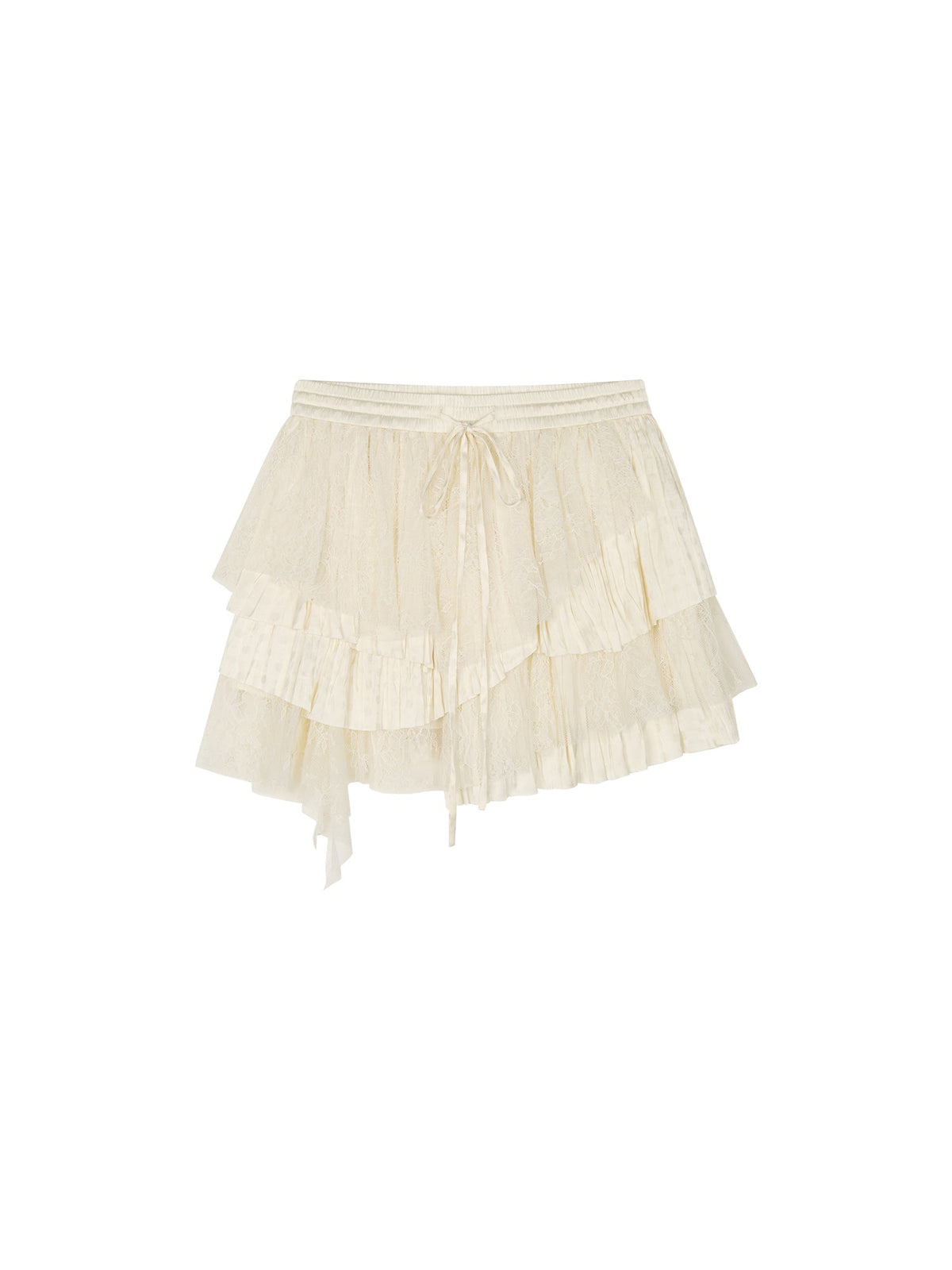 Lace patchwork tiered skirt