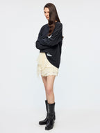 Lace patchwork tiered skirt