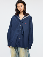 Bow sailor collar shirt