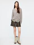 Exposed lining cardigan