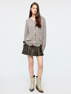 Exposed lining cardigan