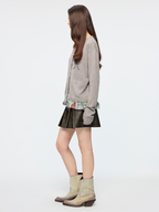 Exposed lining cardigan