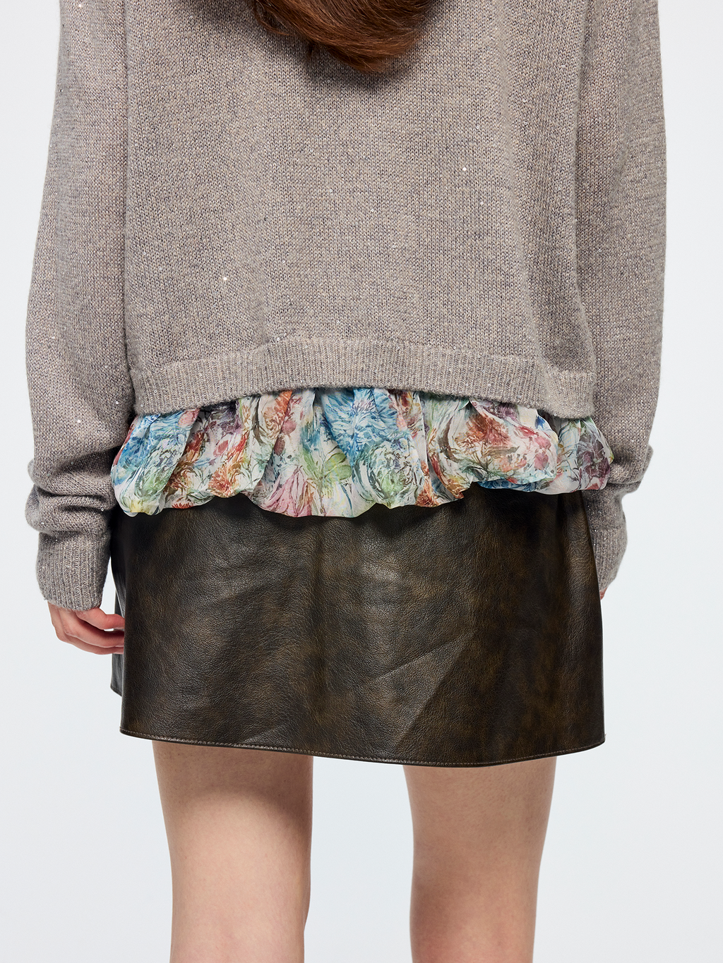Exposed lining cardigan