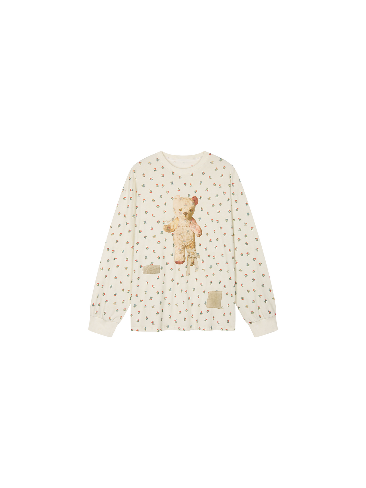 Floral bear old toy long sleeve T shirt