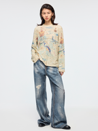Vintage map long sleeve T shirt