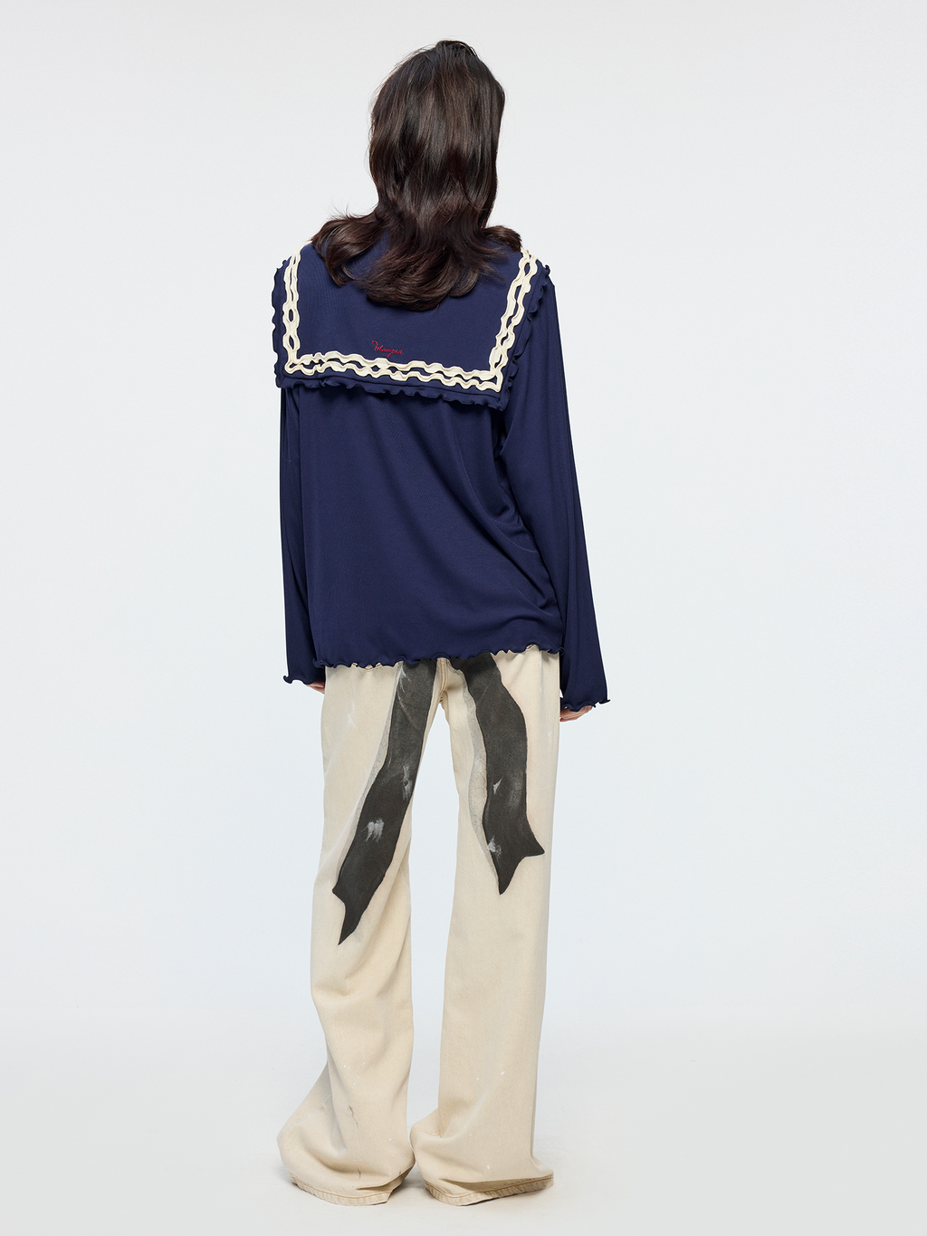 Sailor collar bow T shirt