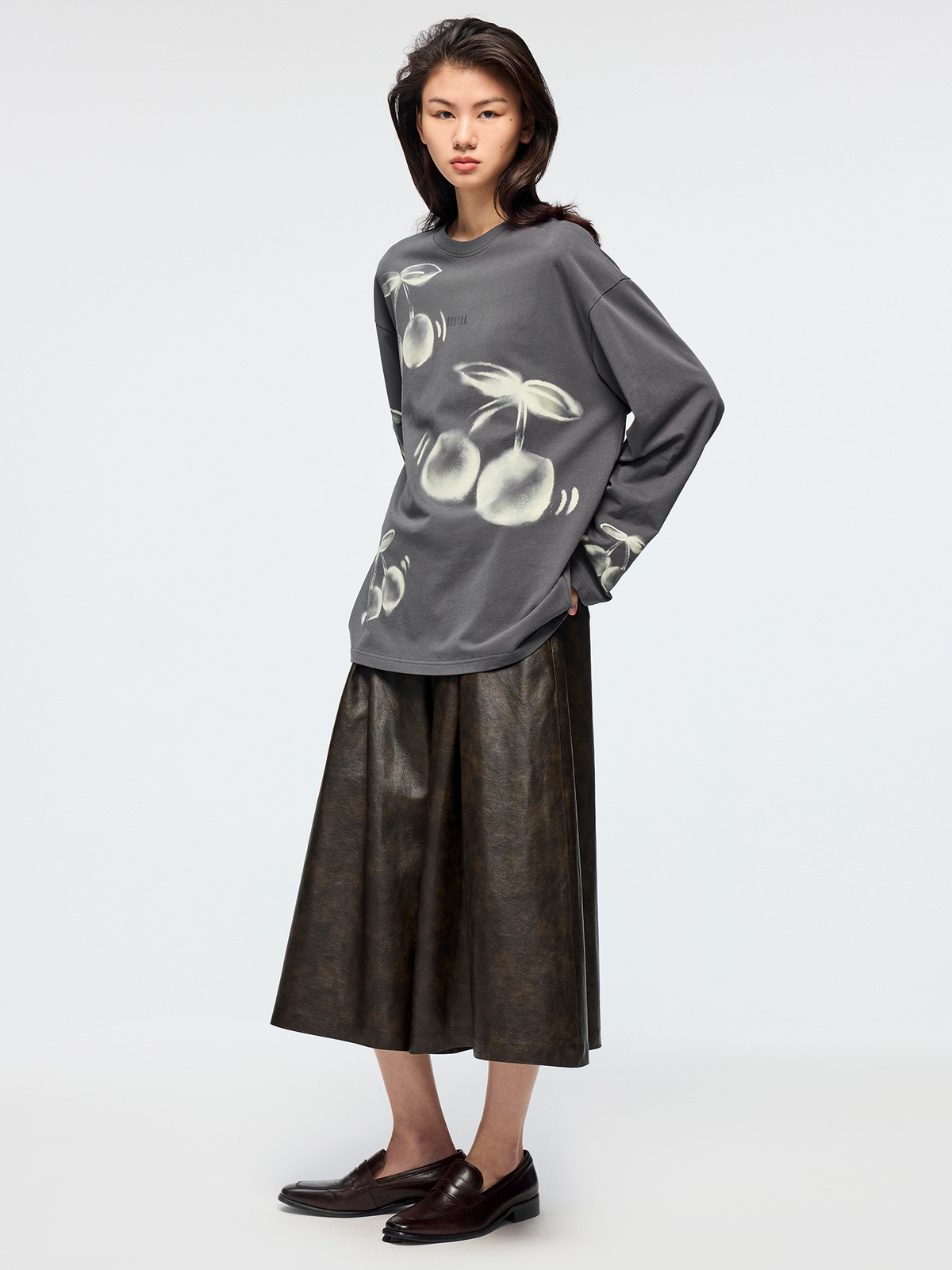 Sporty cherry long sleeve T shirt