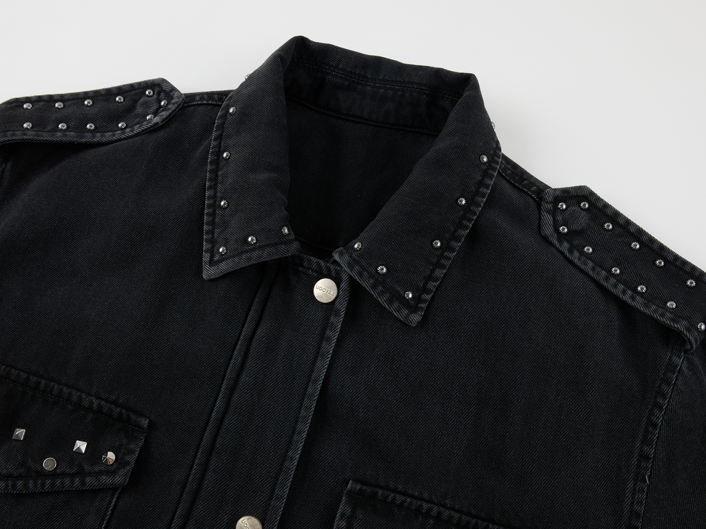 Studded washed jacket
