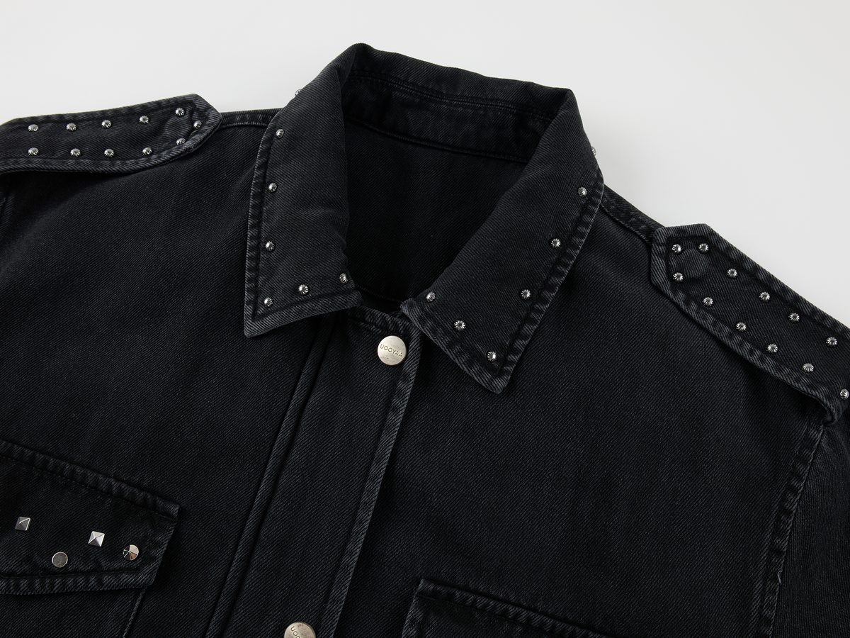 Studded washed jacket
