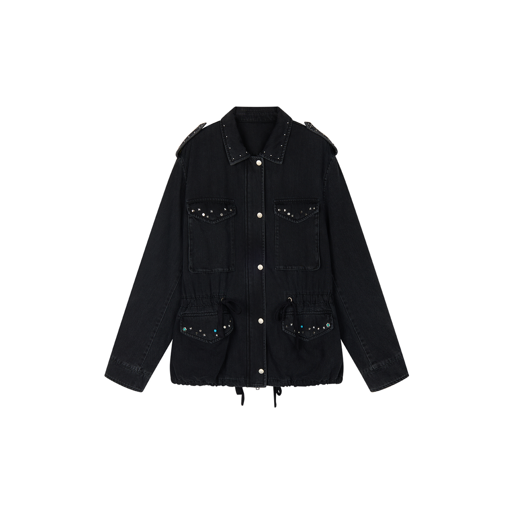 Studded washed jacket