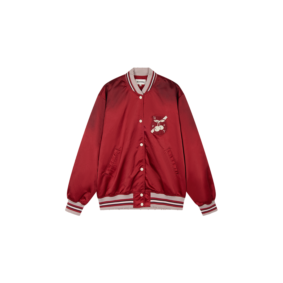 Sporty cherry vintage bomber jacket