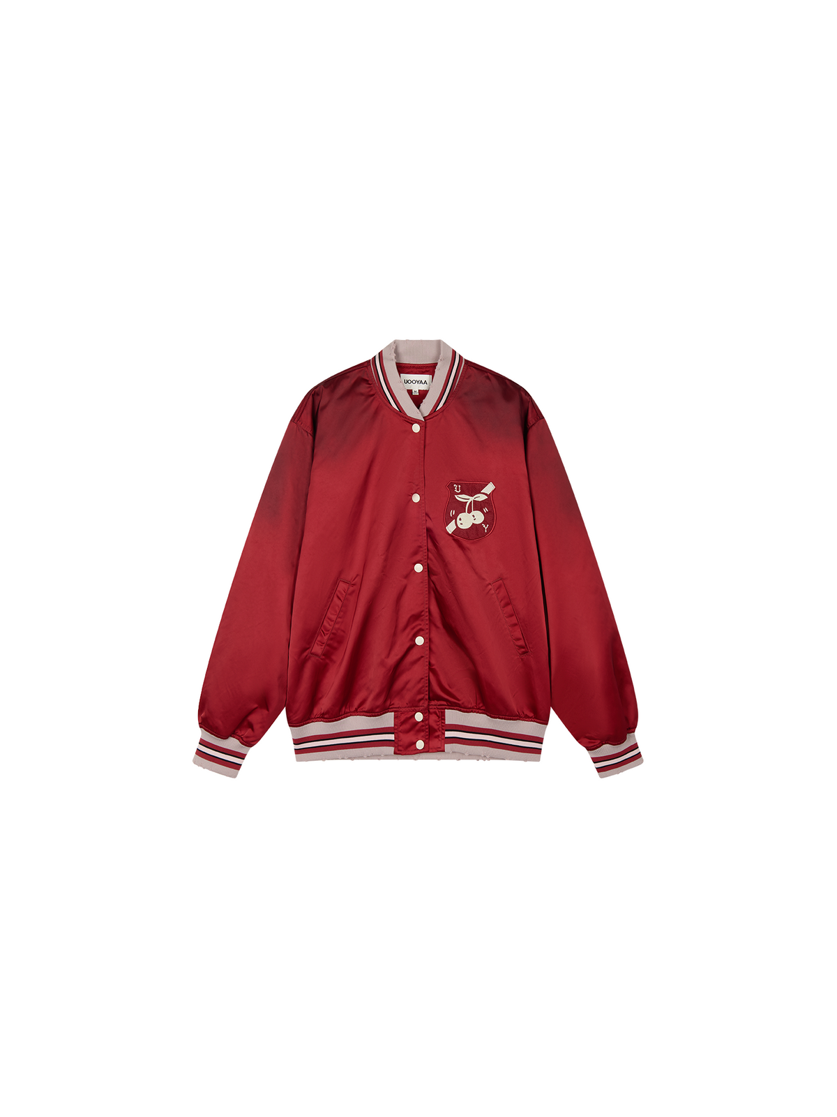 Sporty cherry vintage bomber jacket