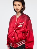 Sporty cherry vintage bomber jacket