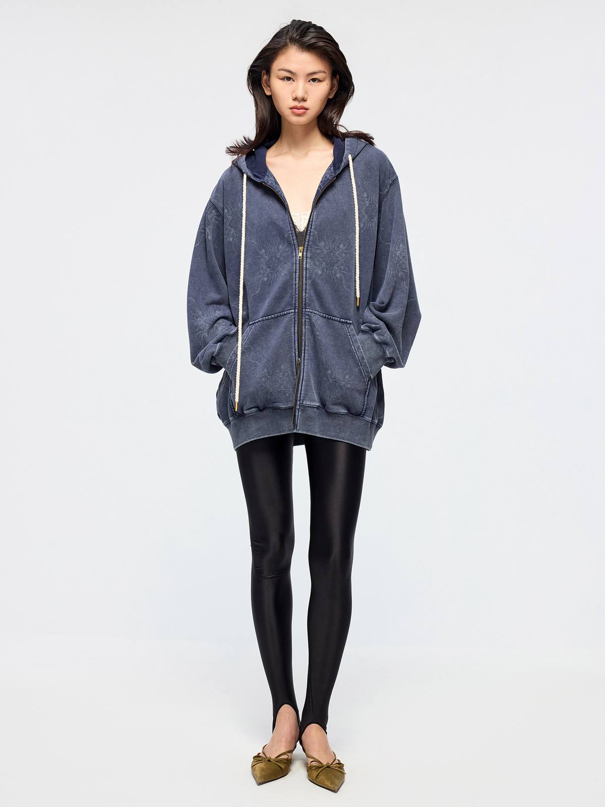 Fantasy octopus print zip hoodie