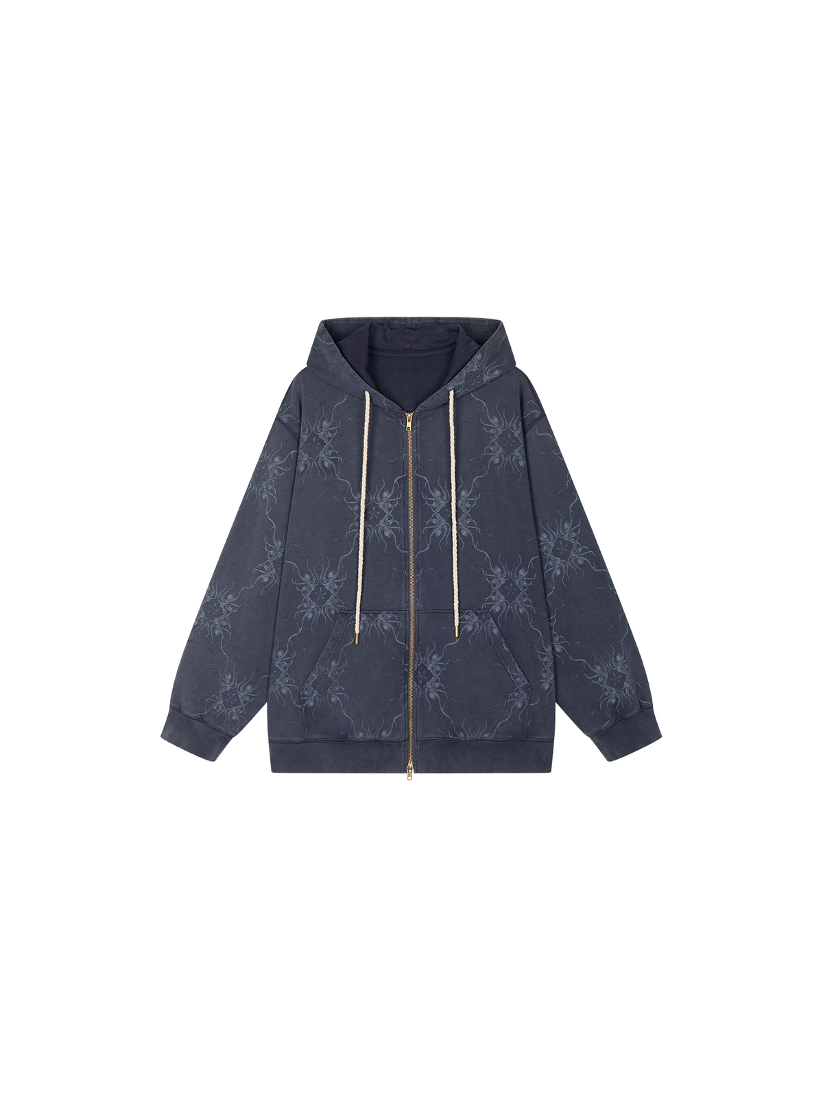 Fantasy octopus print zip hoodie