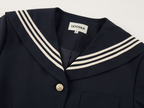 Machine washable wool sailor collar blazer