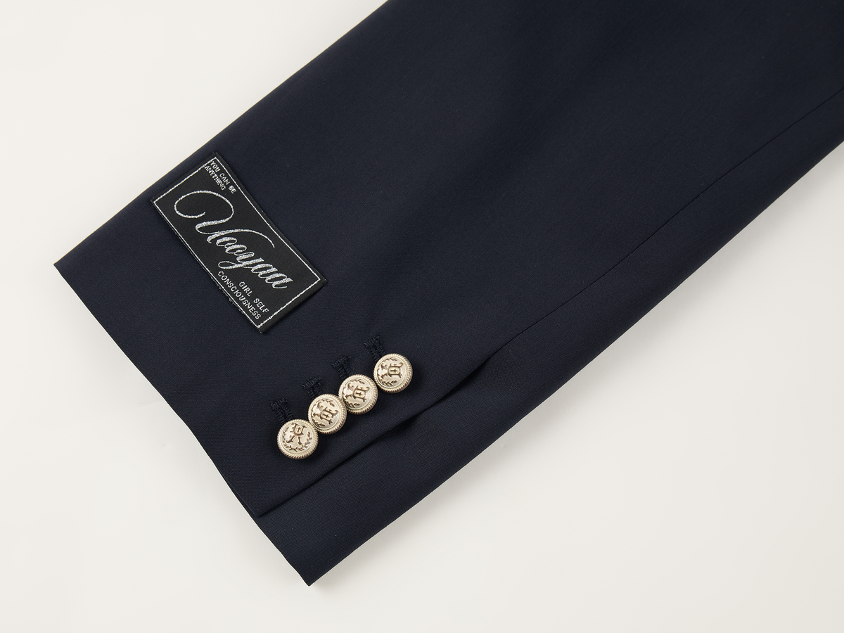Machine washable wool sailor collar blazer
