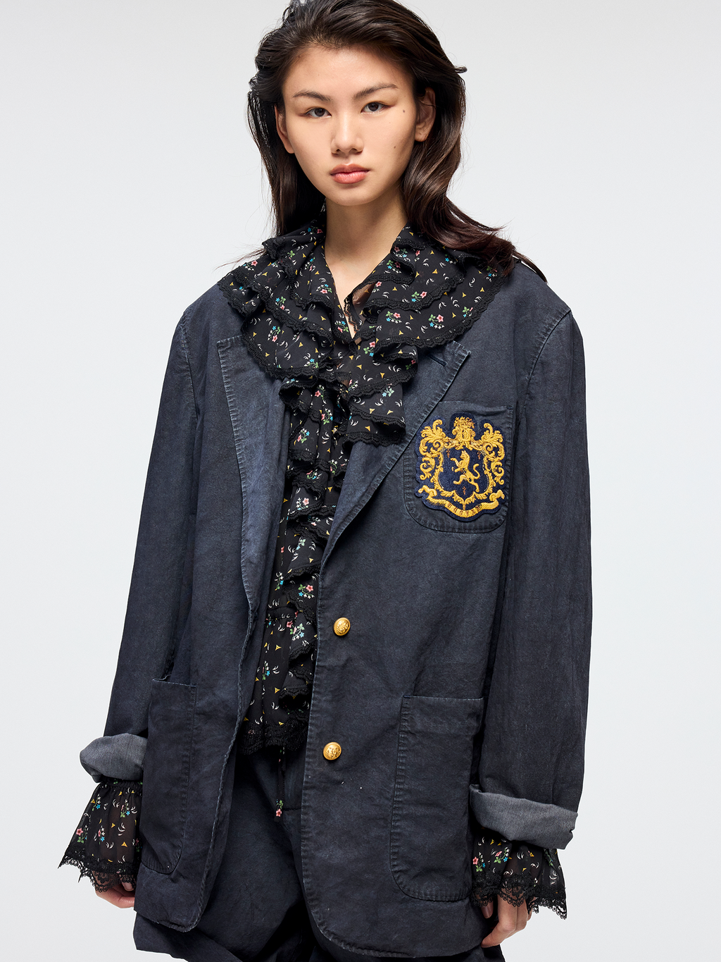 Vintage washed collegiate blazer