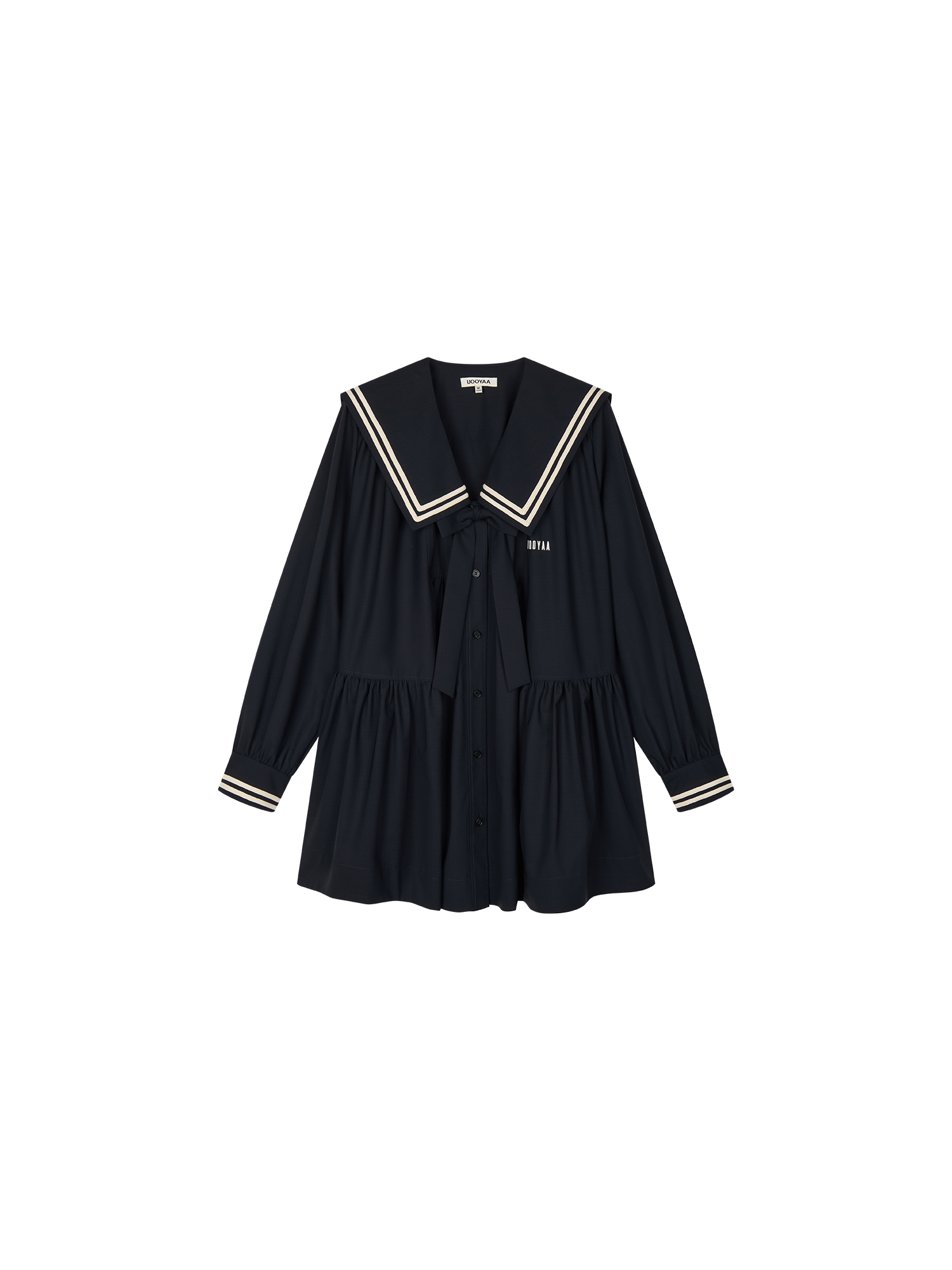 Machine washable wool sailor collar dress