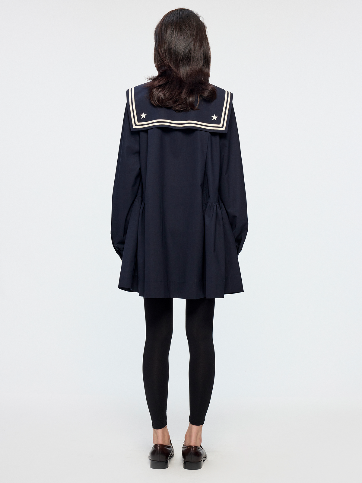 Machine washable wool sailor collar dress
