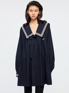 Machine washable wool sailor collar dress