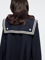 Machine washable wool sailor collar dress