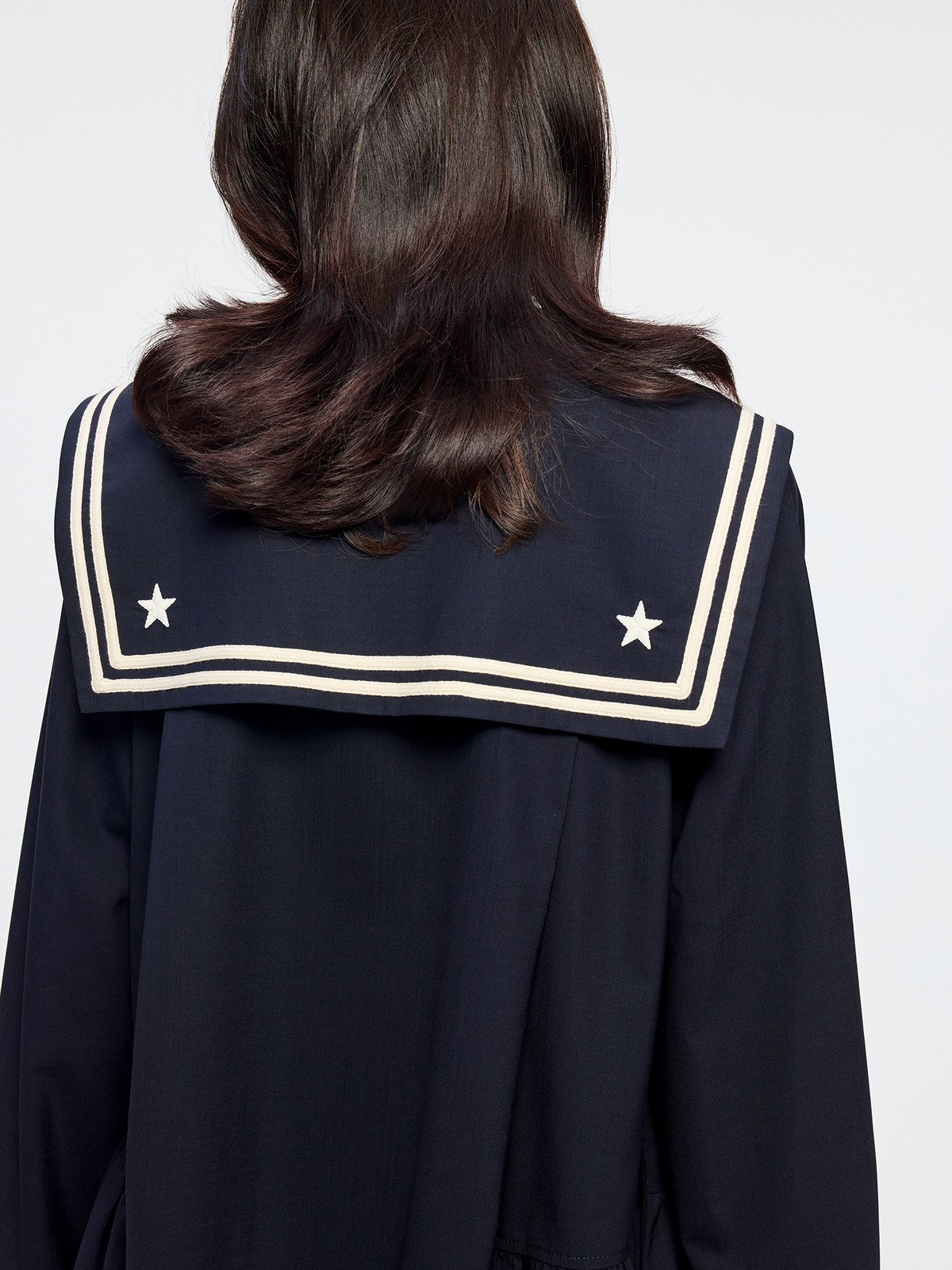 Machine washable wool sailor collar dress