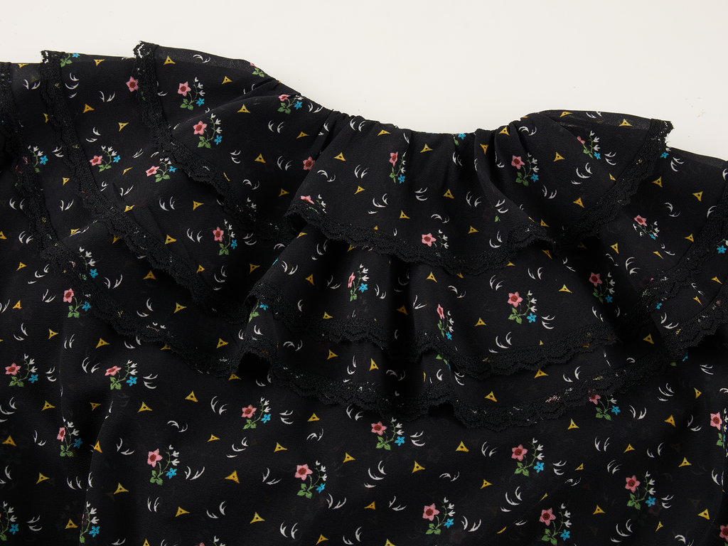 Floral ruffle tiered dress