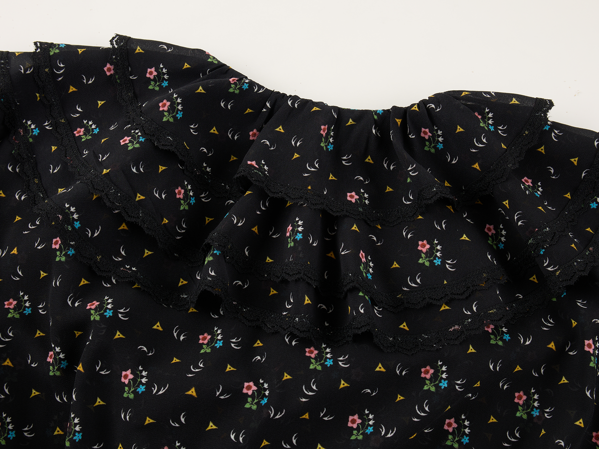 Floral ruffle tiered dress