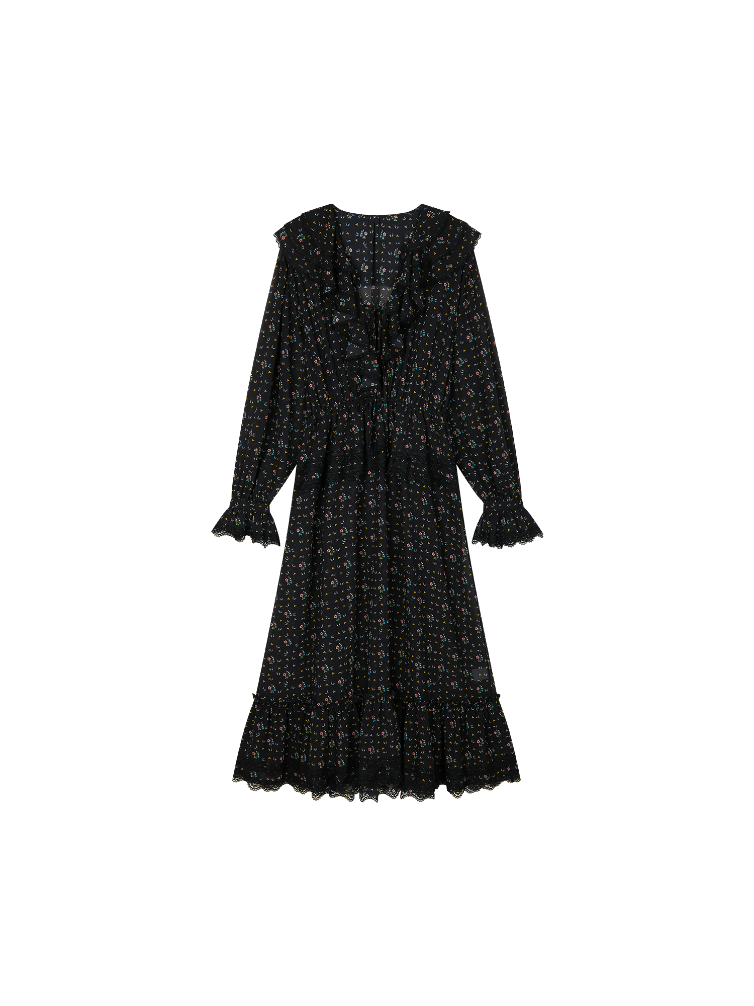 Floral ruffle tiered dress