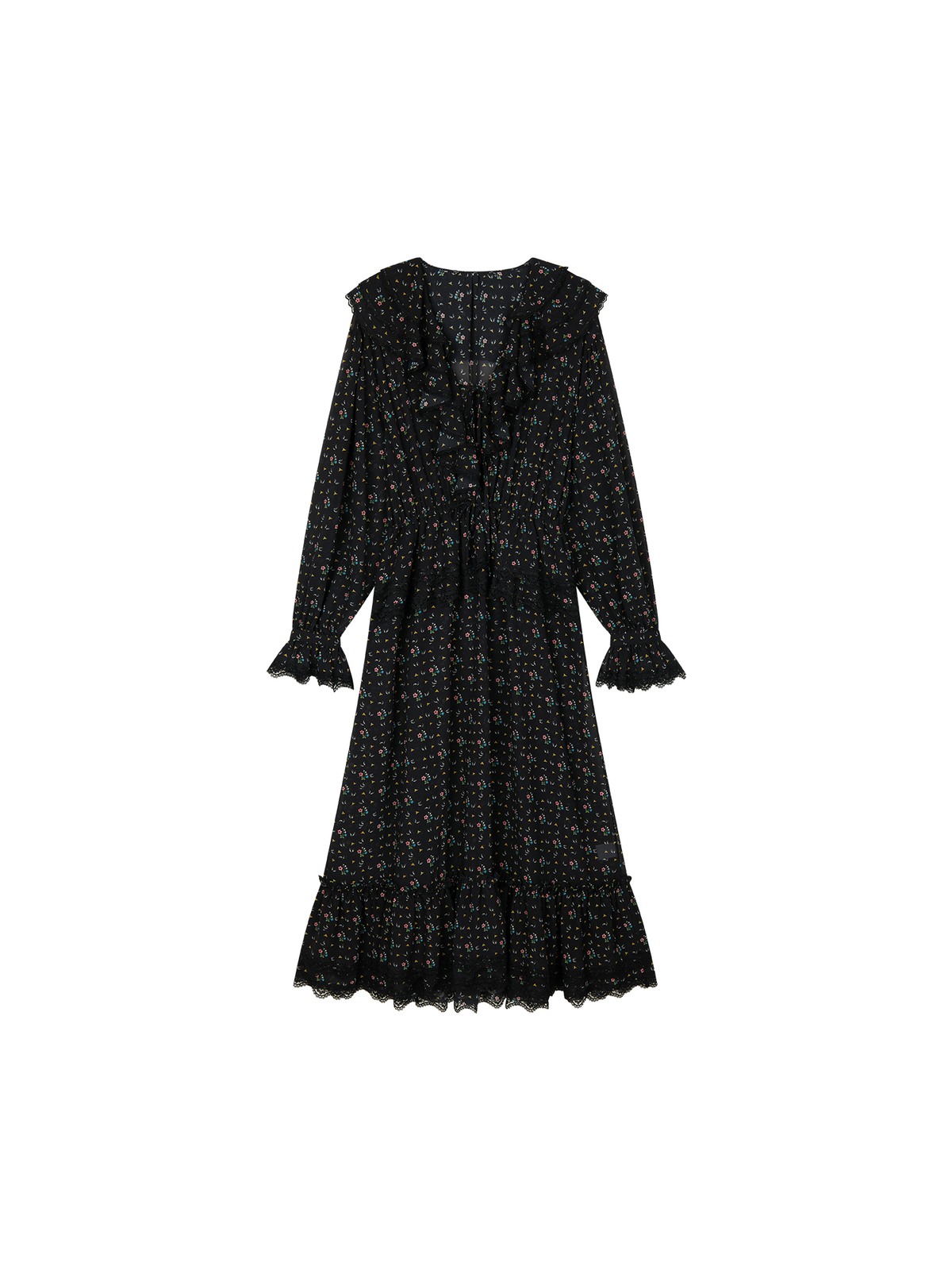 Floral ruffle tiered dress