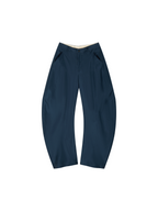 Silk taffeta curved leg trousers