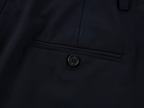 Machine washable wool pleated trousers
