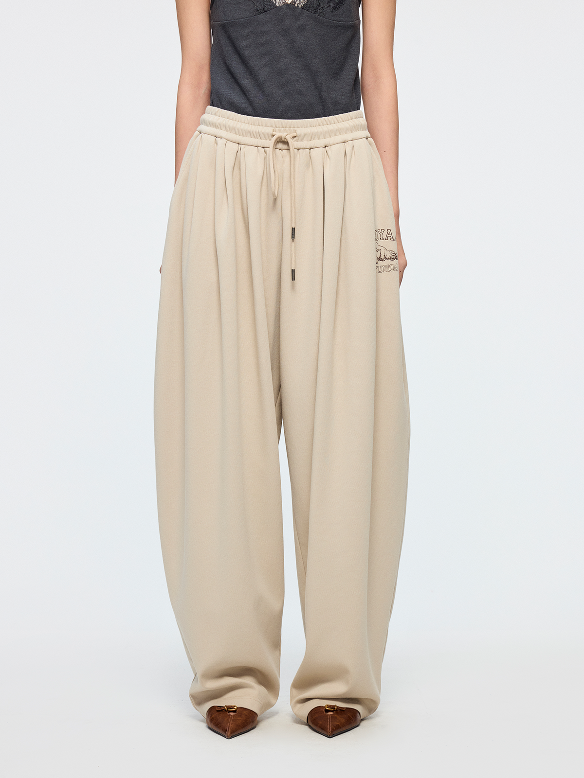 Angel print balloon sweatpants