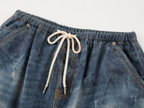 Surreal optical illusion denim mini skirt