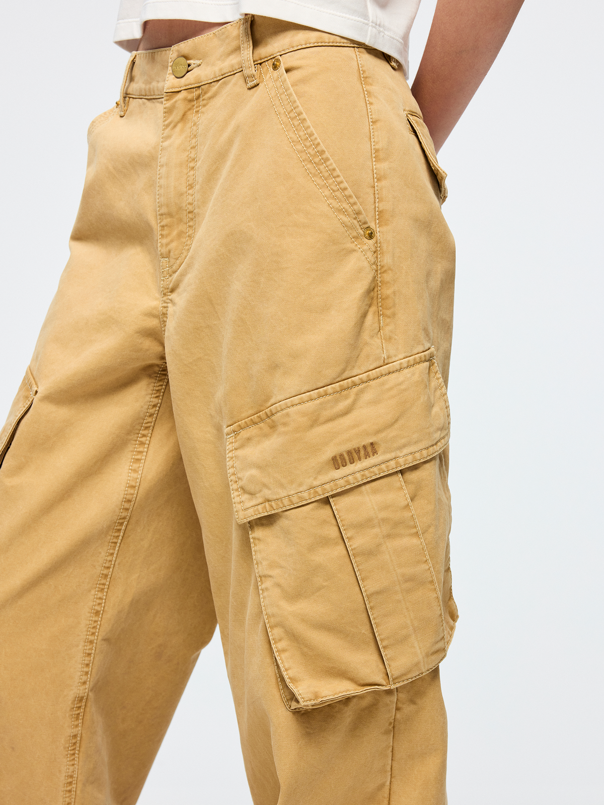 Hand tie dyed cargo jeans