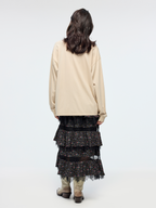 Floral tiered midi skirt
