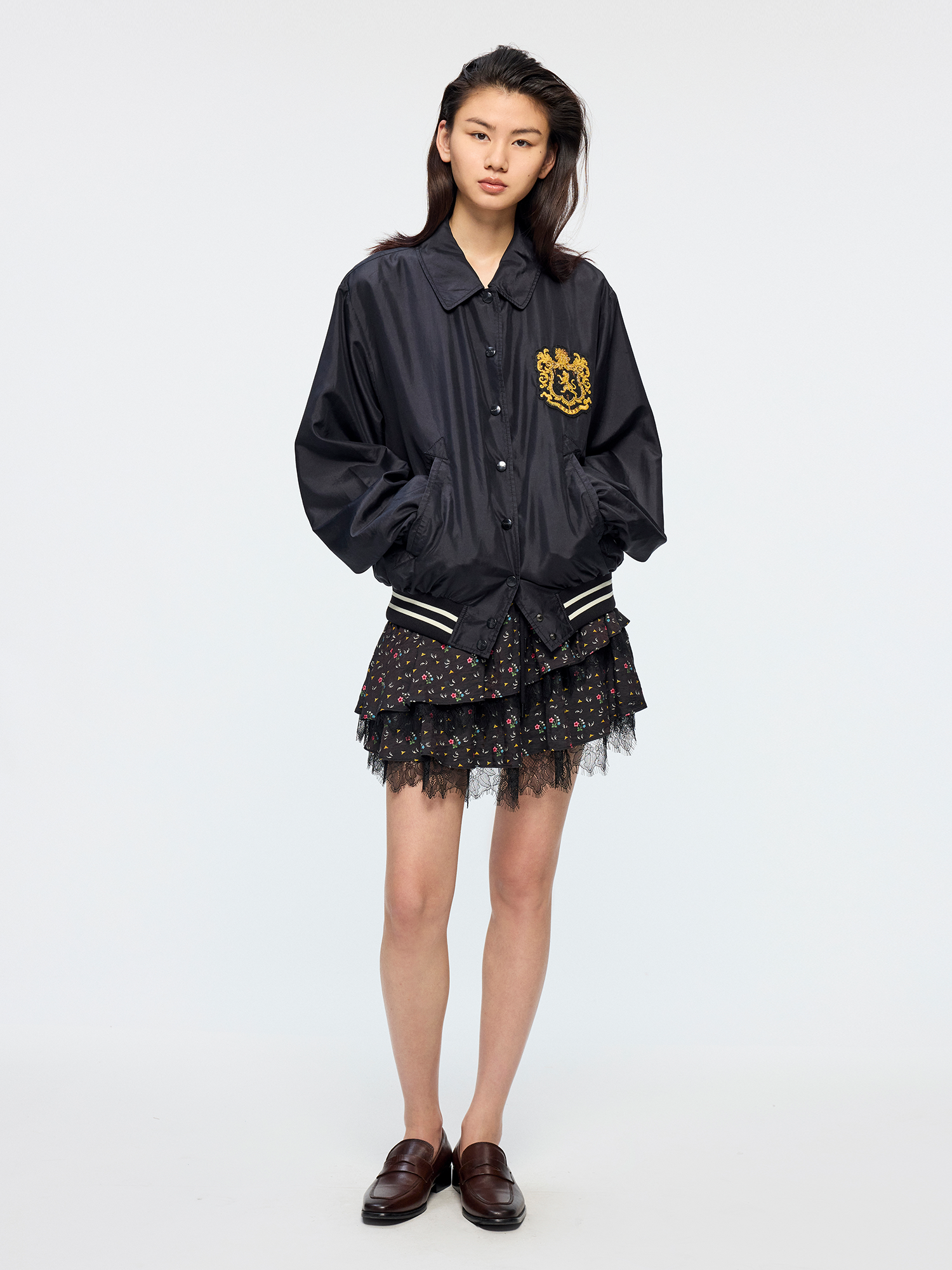 Floral tiered mini skirt