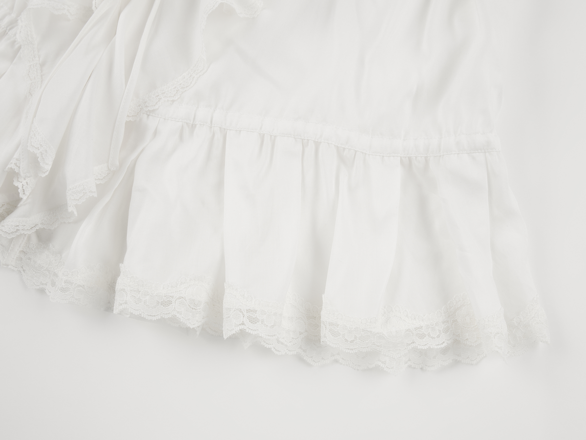 Ruffle collar Tencel shirt