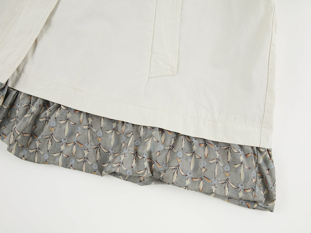 Exposed lining cropped balmacaan coat
